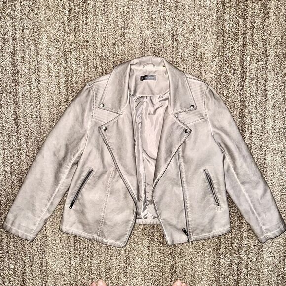 Bagatelle Women's Full Zip Faux Leather Tan Motorcycle Jacket Size XL - Picture 3 of 13